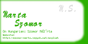 marta szomor business card